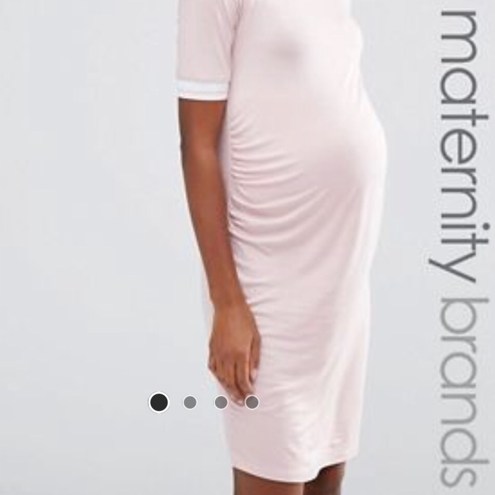 BlueBelle Maternity 👗 Varsity Trim Bodycon Dress - Picture 3 of 7